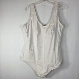 NWT Pinsy Bonded Scoop Tank Shapesuit Bodysuit Cream 3X